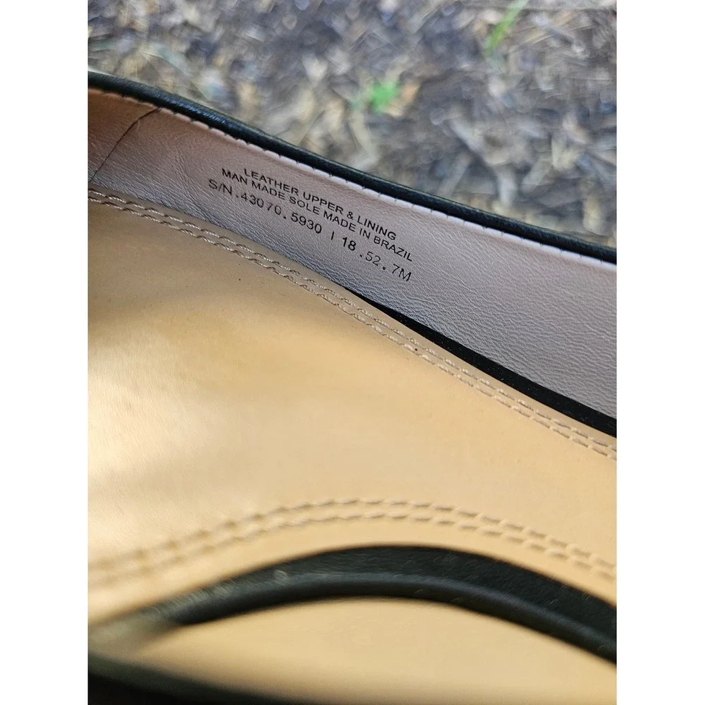 Tory Burch Lowell‎ II Ballet Flat 7M Black Leather Logo Classic Chic Capsule ~